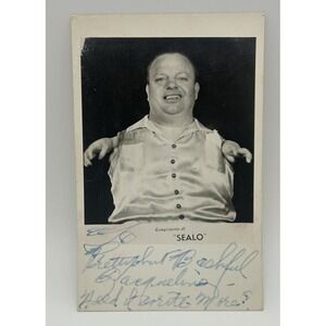 Vintage Oddity Sealo The Seal Boy Signed 1940's Circus Sideshow Real Photo RPPC